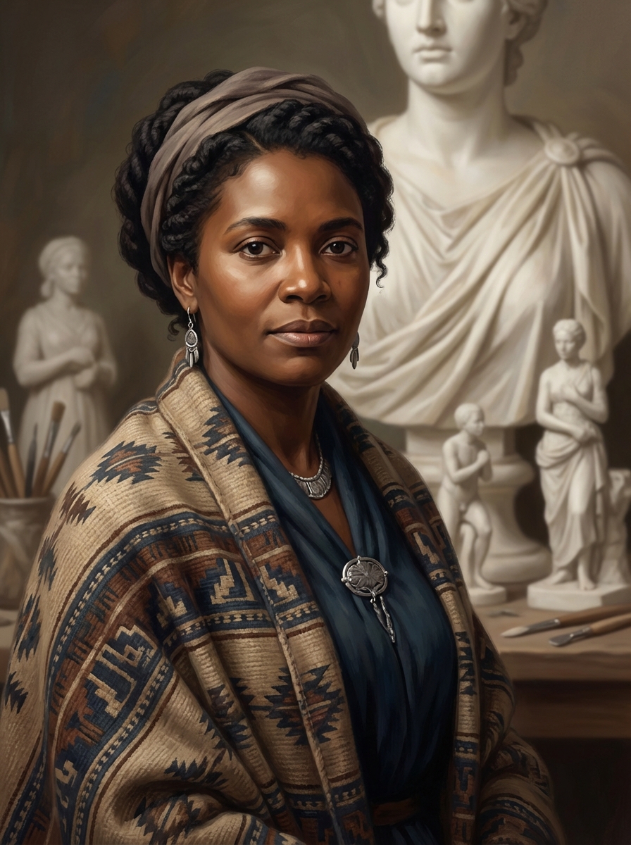 Portrait of Edmonia Lewis, African American Neoclassical Sculptor