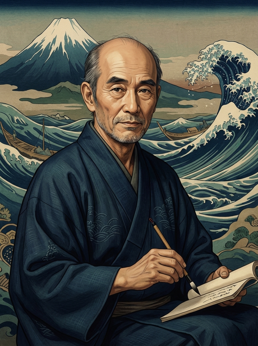 Portrait of Katsushika Hokusai, Ukiyo-e Master