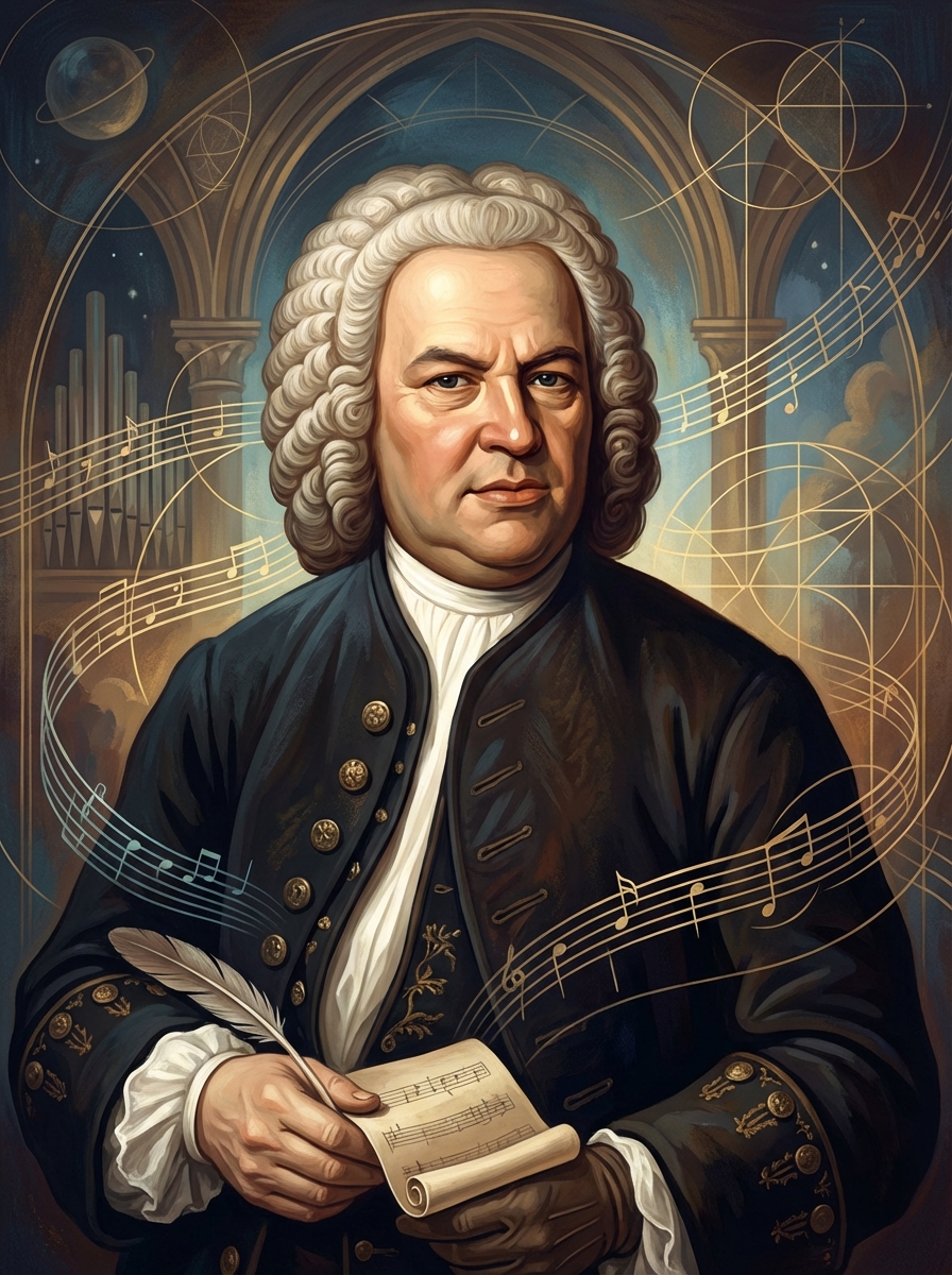 Portrait of Johann Sebastian Bach, Master Composer