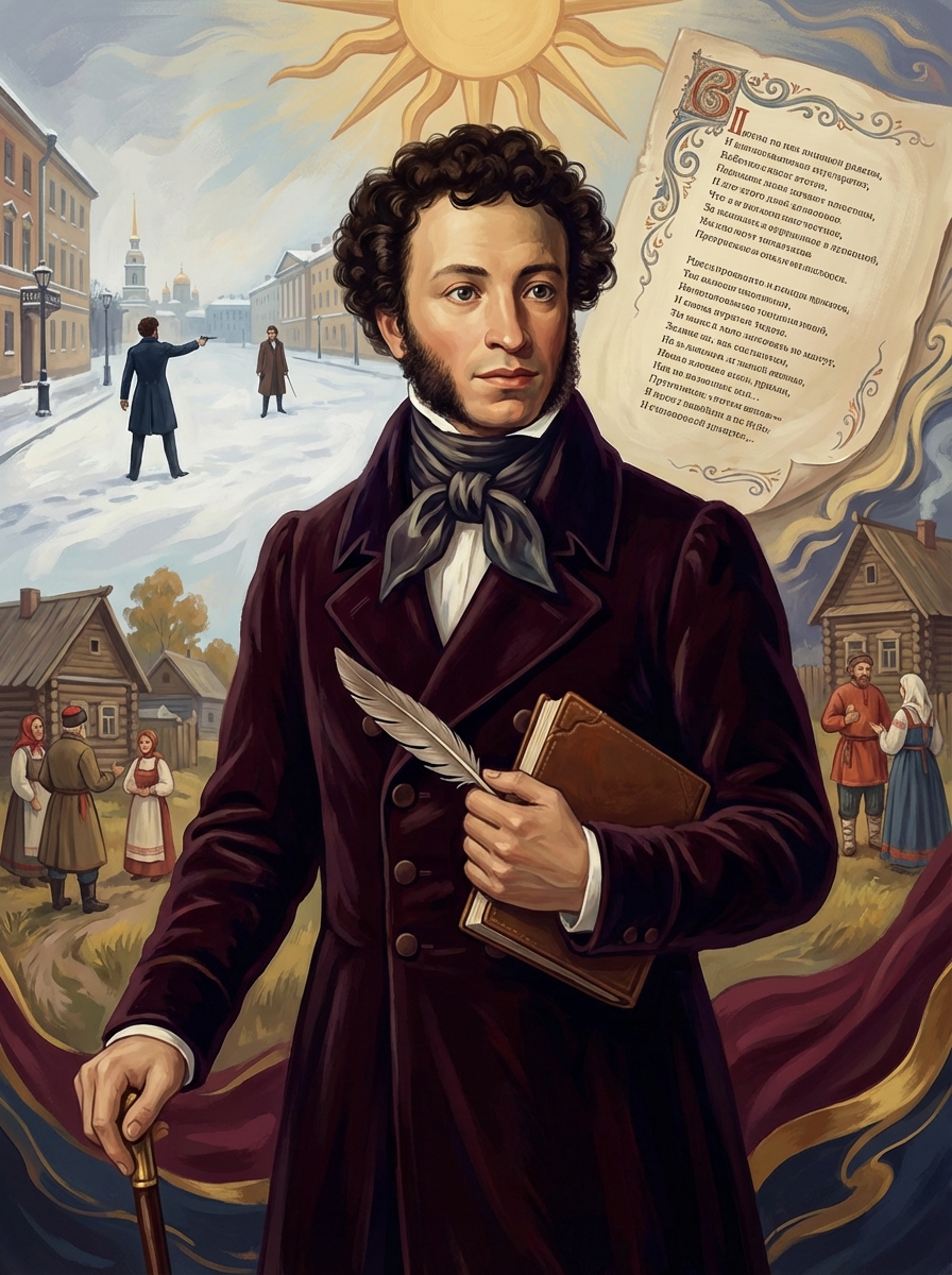 Portrait of Alexander Pushkin, Russian Poet