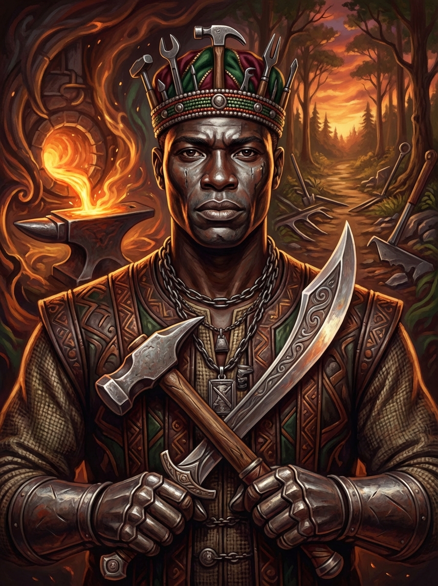 Portrait of Ogun, Yoruba God of Iron