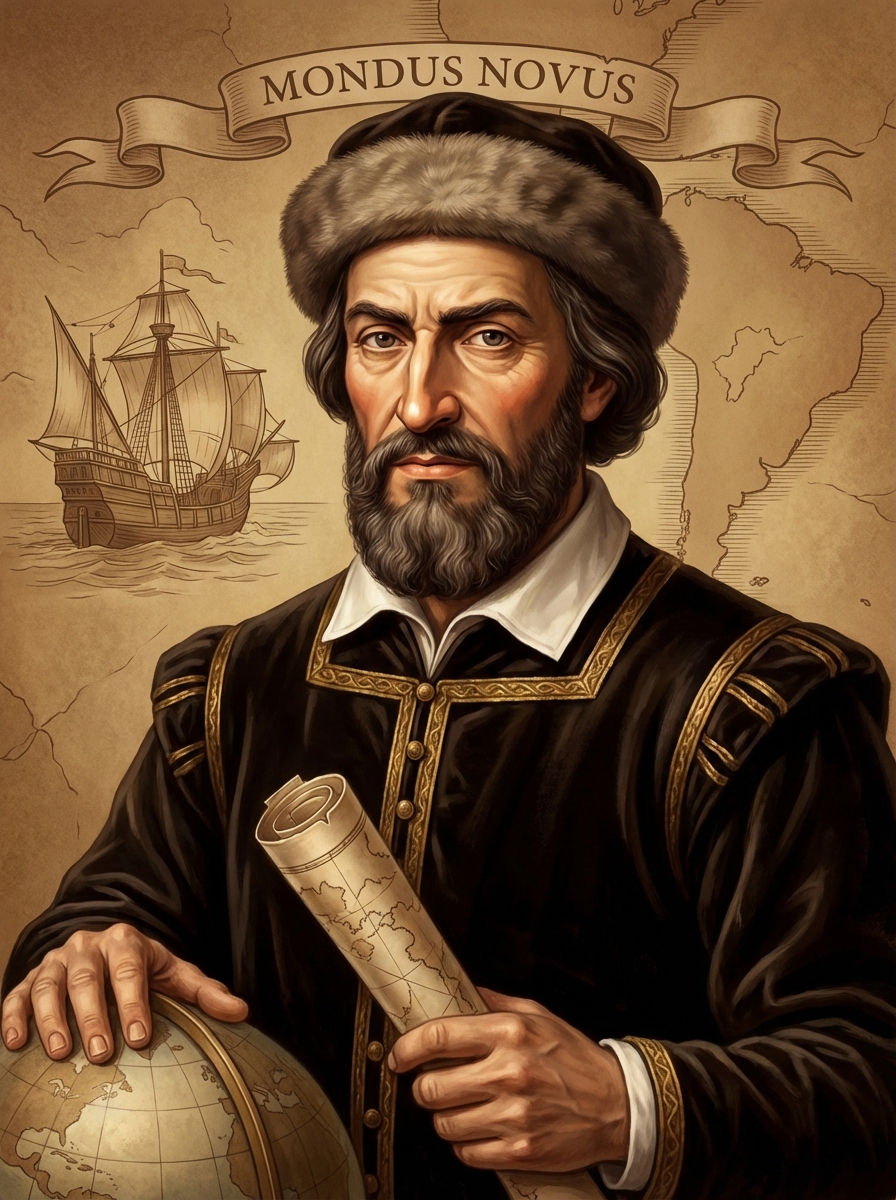Portrait of Amerigo Vespucci, Explorer & Cartographer