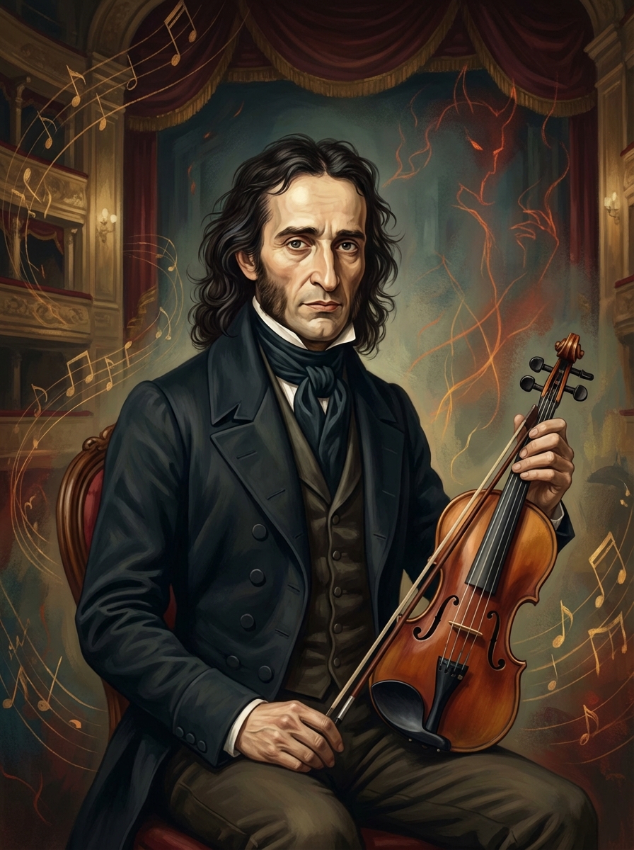 Portrait of Niccolò Paganini, Virtuoso Violinist