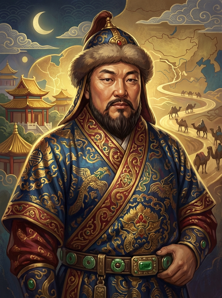 Portrait of Kublai Khan, Mongol Emperor