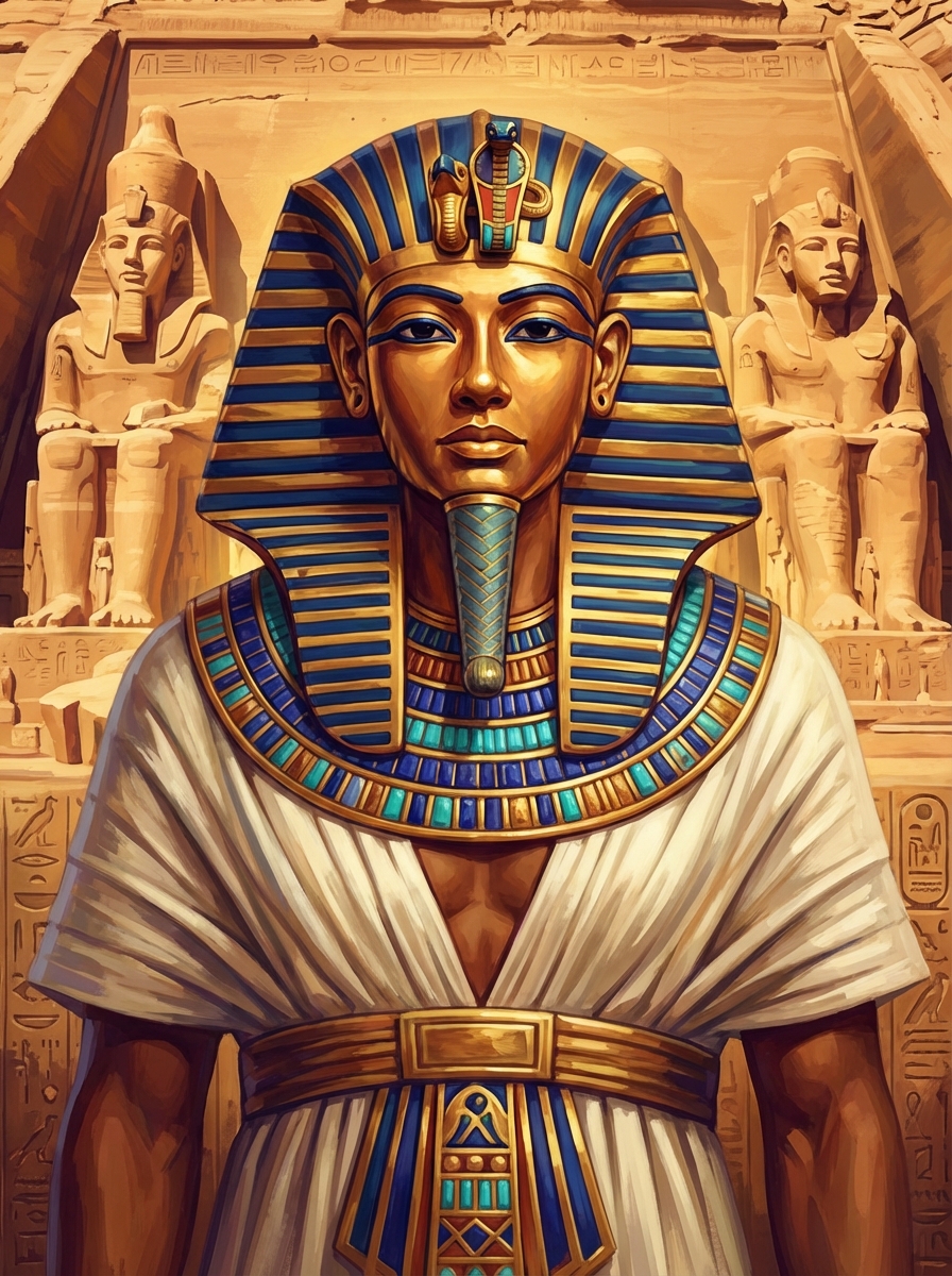 Portrait of Ramesses II, Egyptian Pharaoh