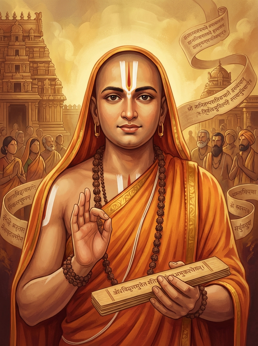 Portrait of Ramanuja, Hindu Philosopher and Theologian