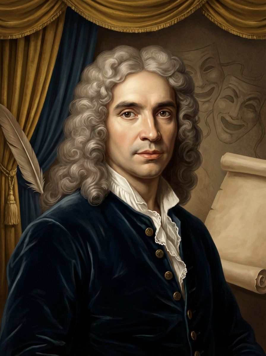 Portrait of Molière, French Playwright