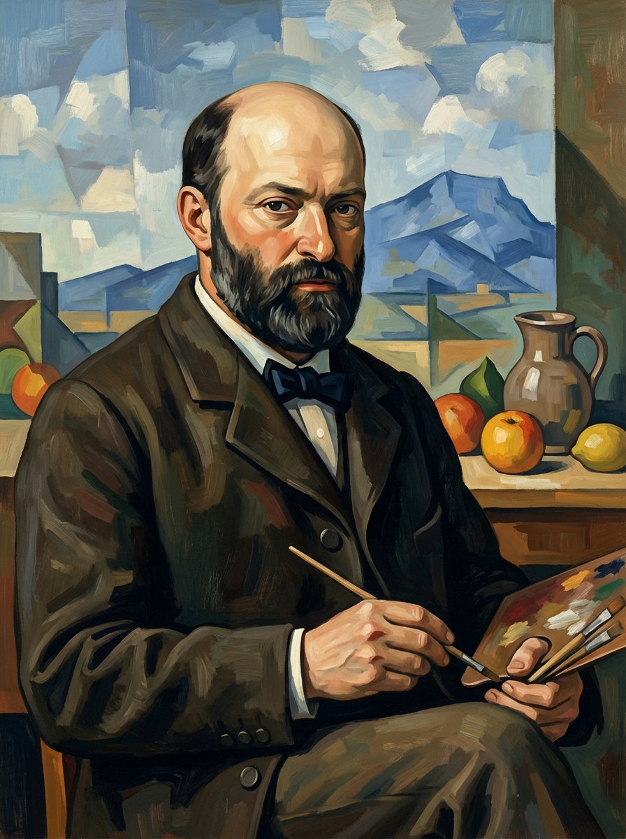 Portrait of Paul Cézanne, Post-Impressionist Painter