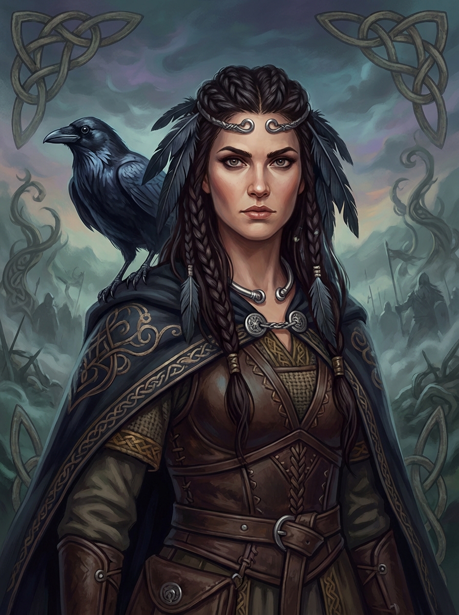 Portrait of Morrigan, Celtic Goddess of War