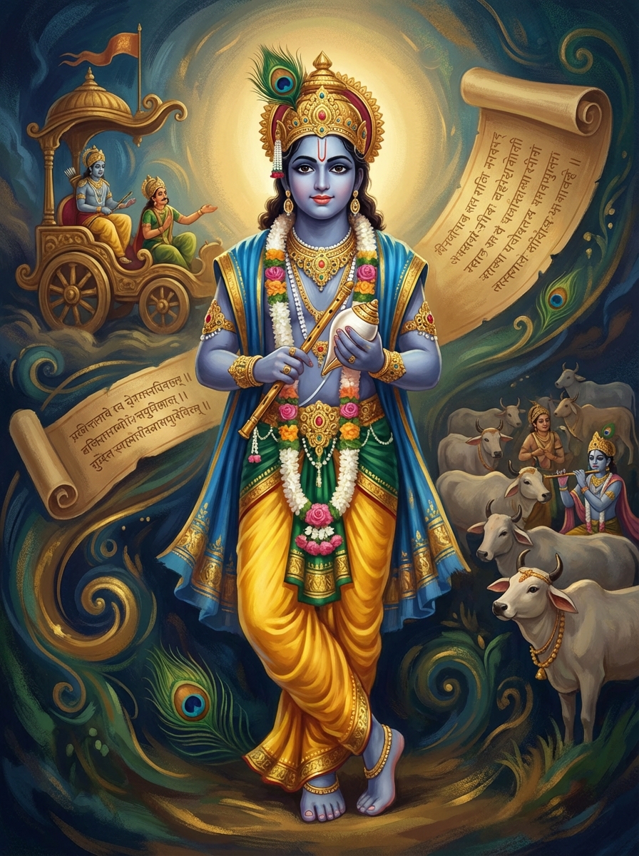 Portrait of Krishna, Hindu Deity