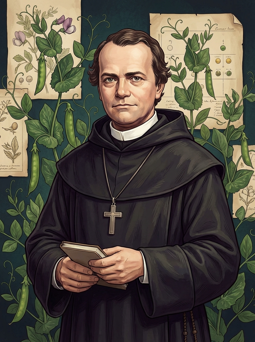 Portrait of Gregor Mendel, Geneticist and Friar