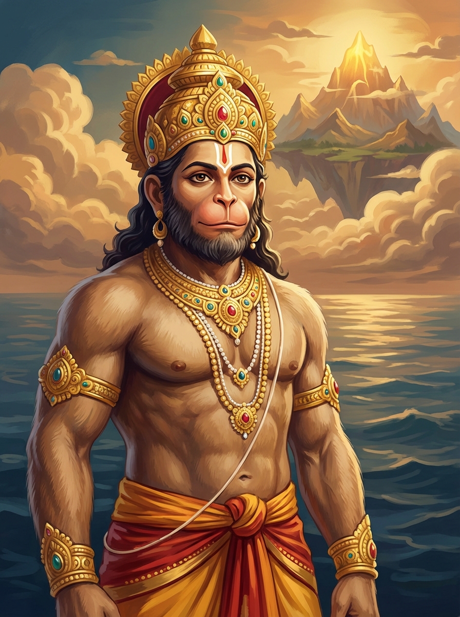 Portrait of Hanuman, Monkey God