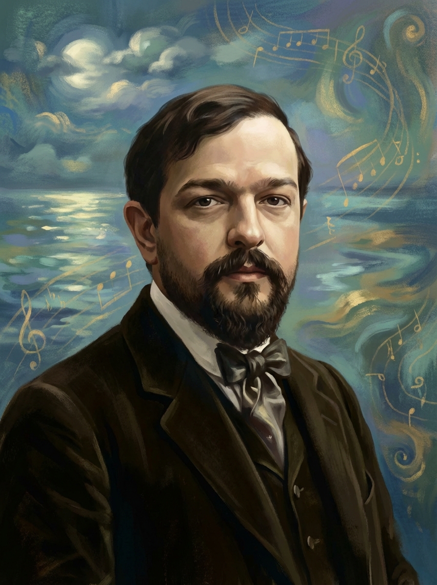 Portrait of Claude Debussy, Impressionist Composer