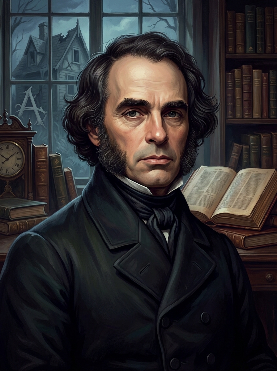 Portrait of Nathaniel Hawthorne, American Novelist