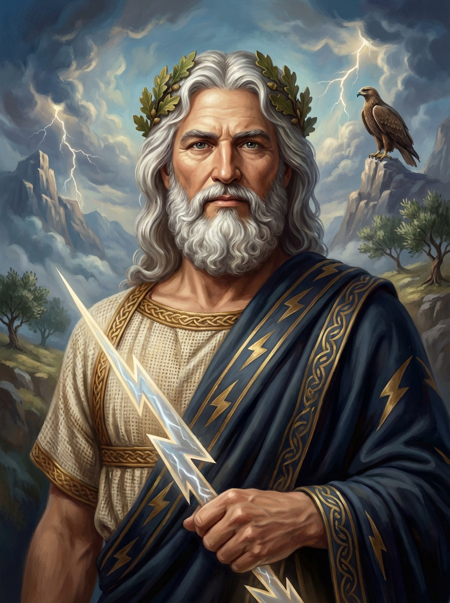 Portrait of Zeus, Greek King of the Gods