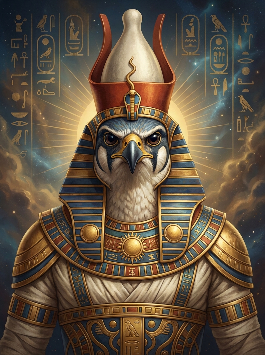 Portrait of Horus, Egyptian Sky God