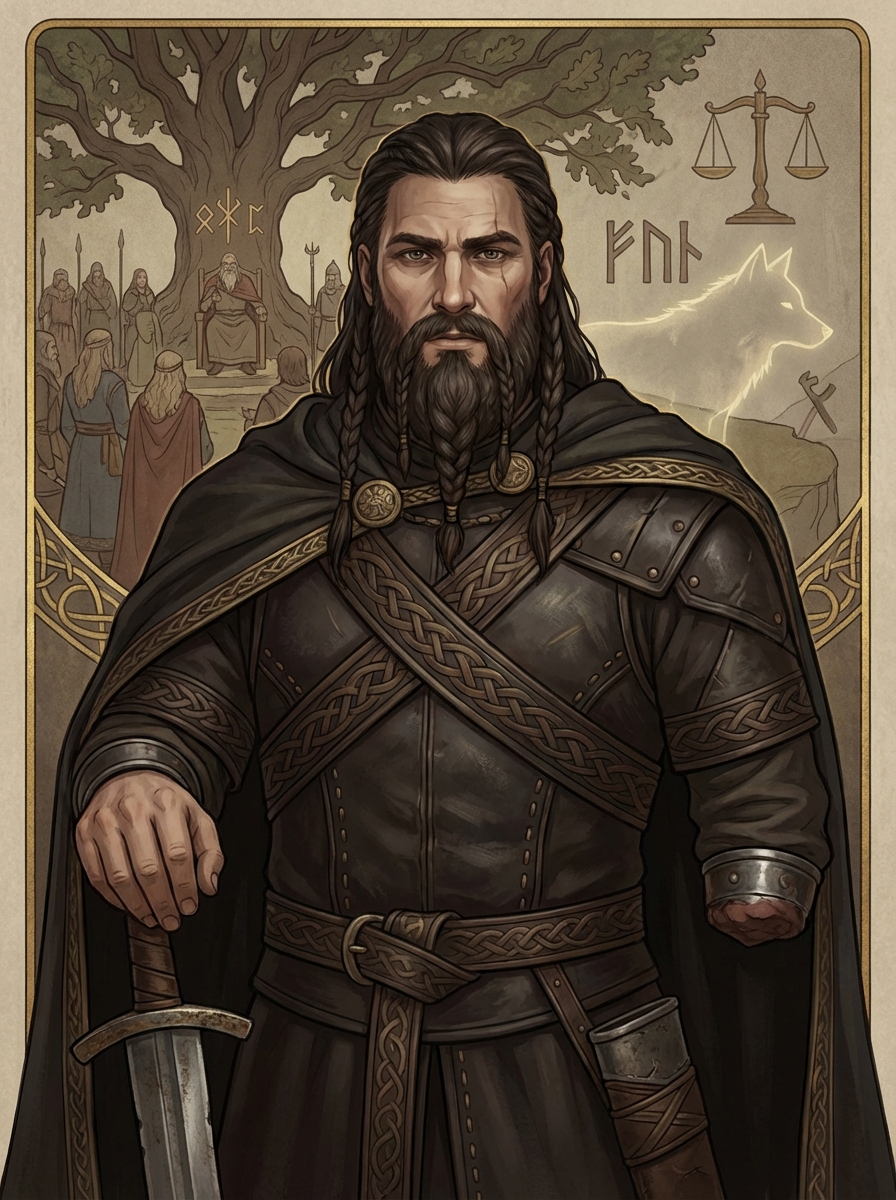 Portrait of Tyr, Norse God of War and Justice