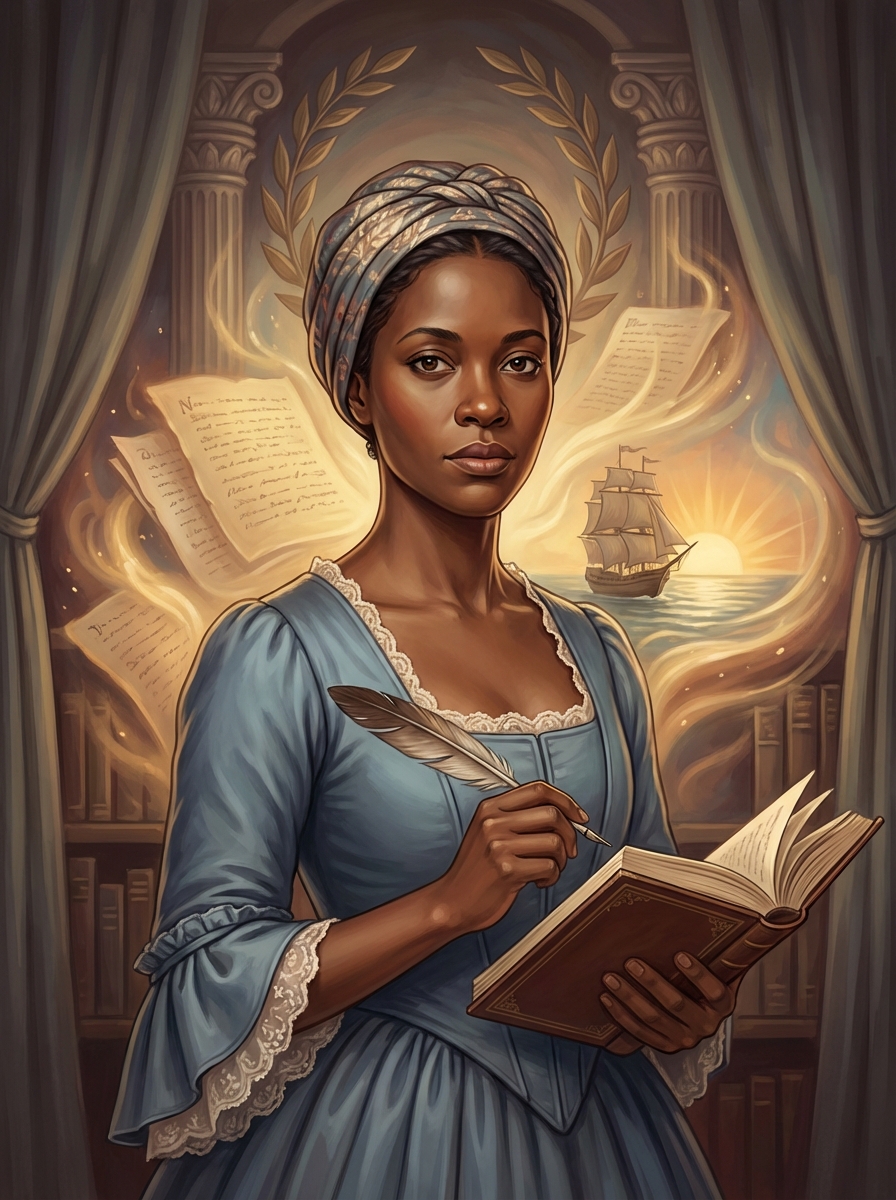Portrait of Phillis Wheatley, First African American Published Poet