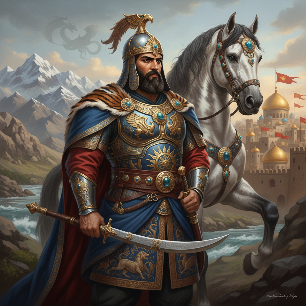 Portrait of Rostam, Persian Champion
