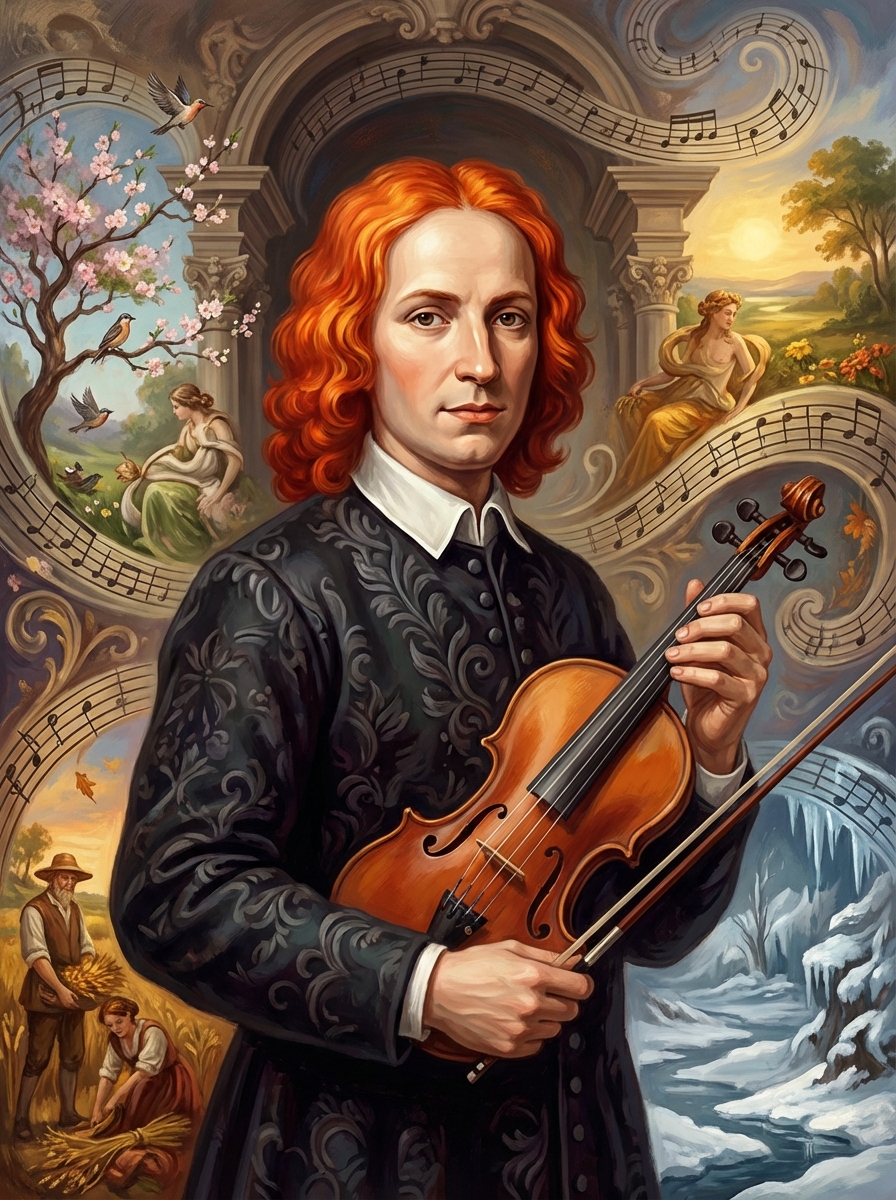 Portrait of Antonio Vivaldi, Baroque Composer