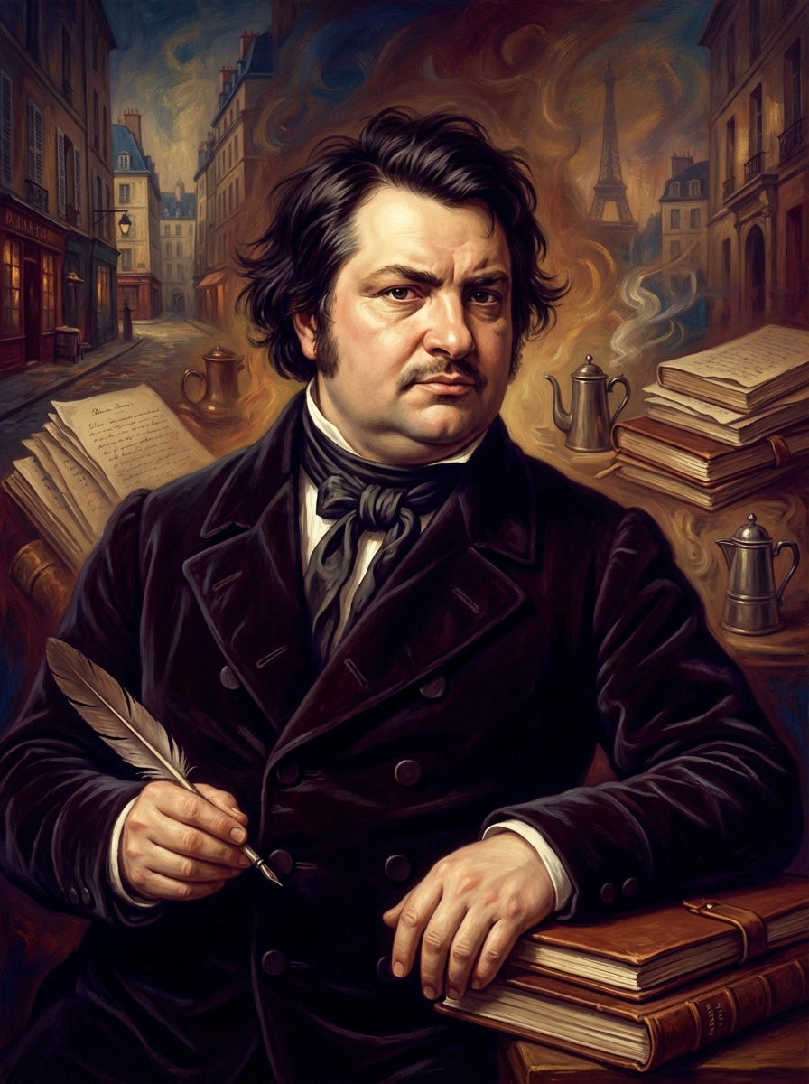 Portrait of Honoré de Balzac, French Novelist