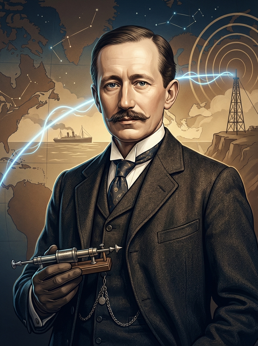 Portrait of Guglielmo Marconi, Radio Pioneer
