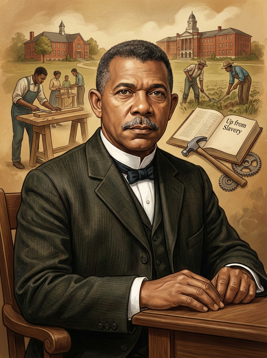 Portrait of Booker T. Washington, African American Educator and Author