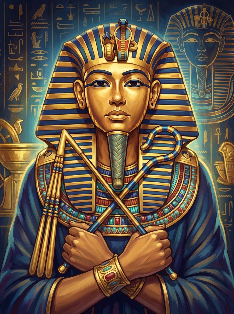 Portrait of Tutankhamun, Egyptian Pharaoh