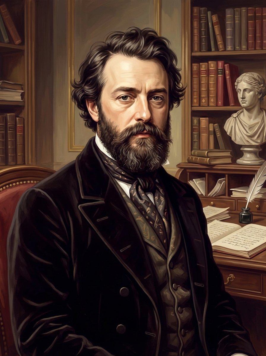 Portrait of Gustave Flaubert, French Novelist