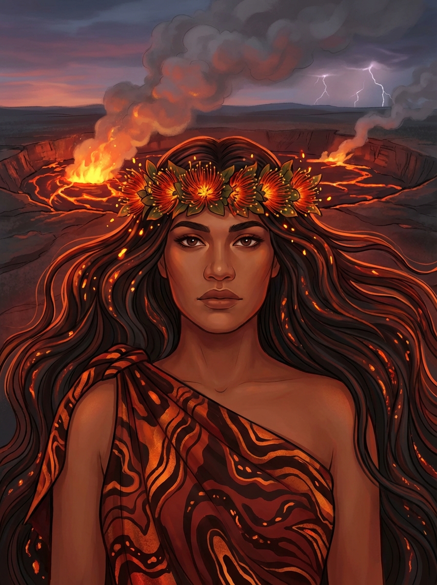 Portrait of Pele, Fire Goddess