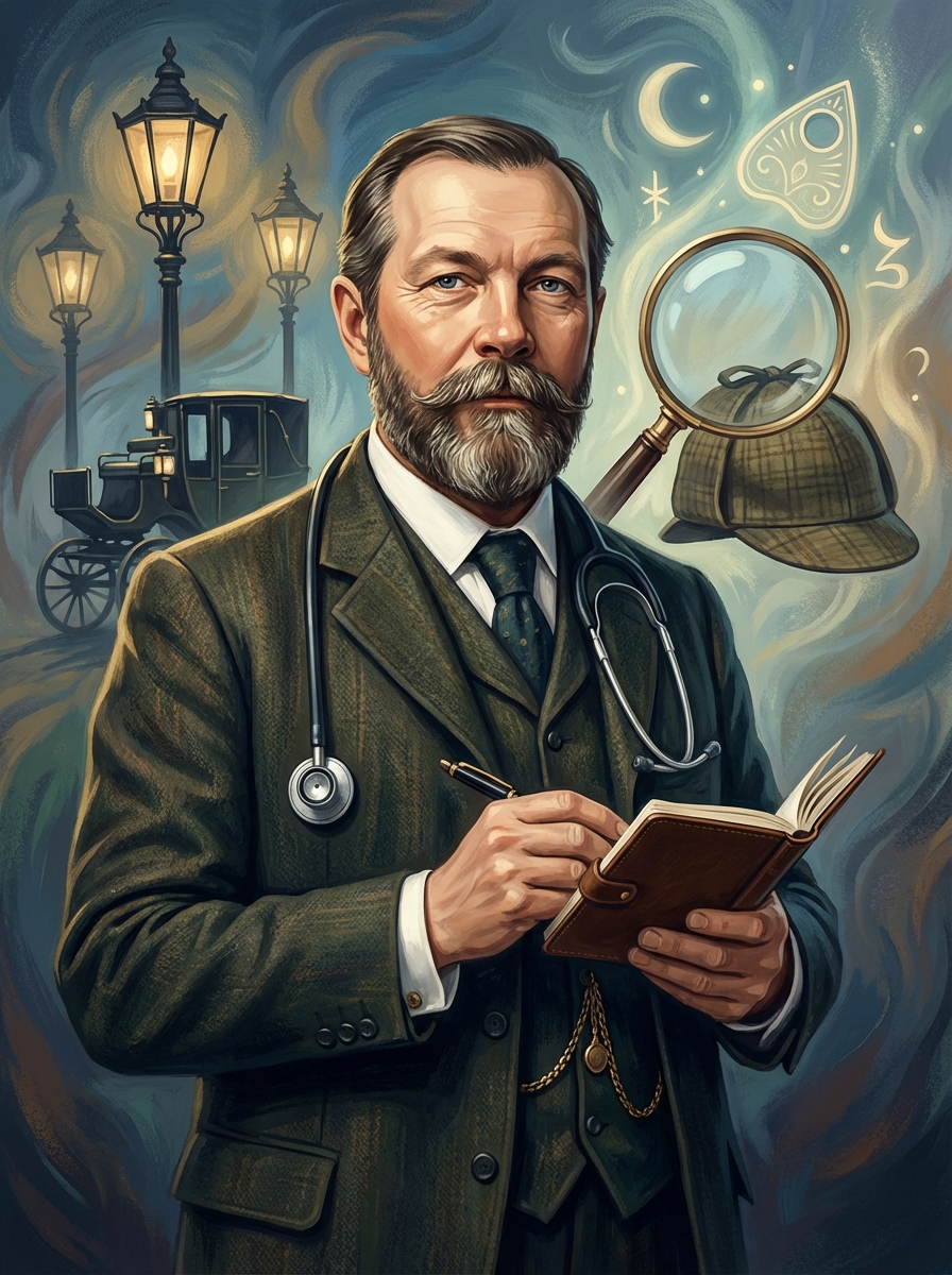 Portrait of Arthur Conan Doyle, British Author