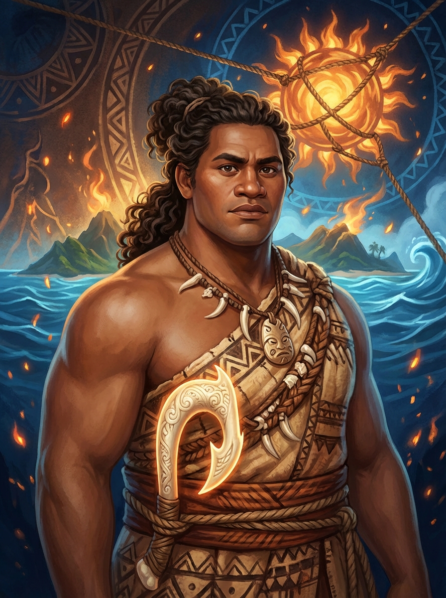 Portrait of Maui, Polynesian Demigod