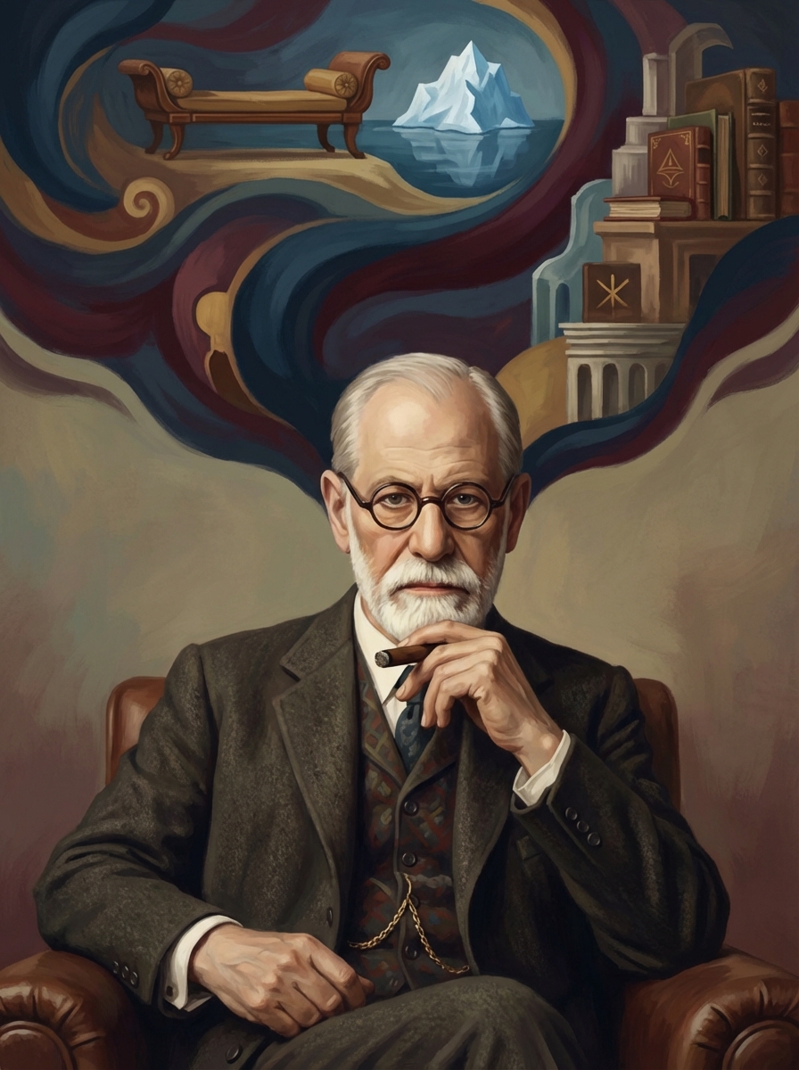Portrait of Sigmund Freud, Psychoanalyst & Theorist