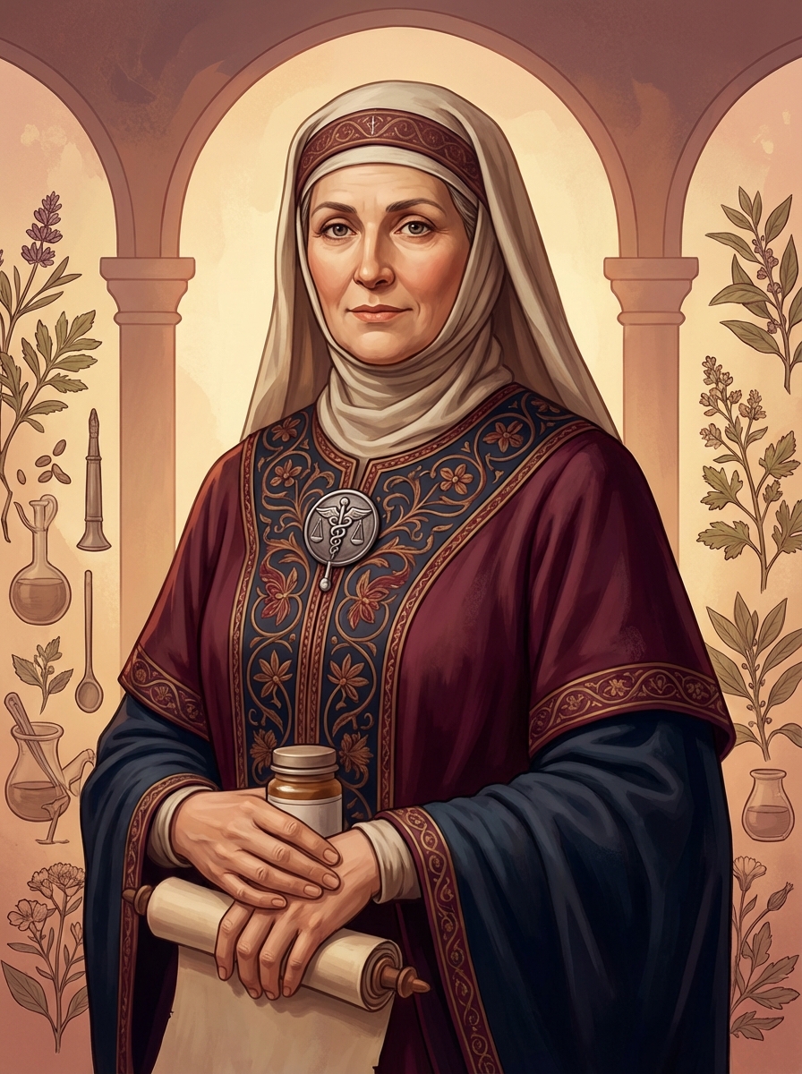 Portrait of Trota of Salerno, Medieval Physician