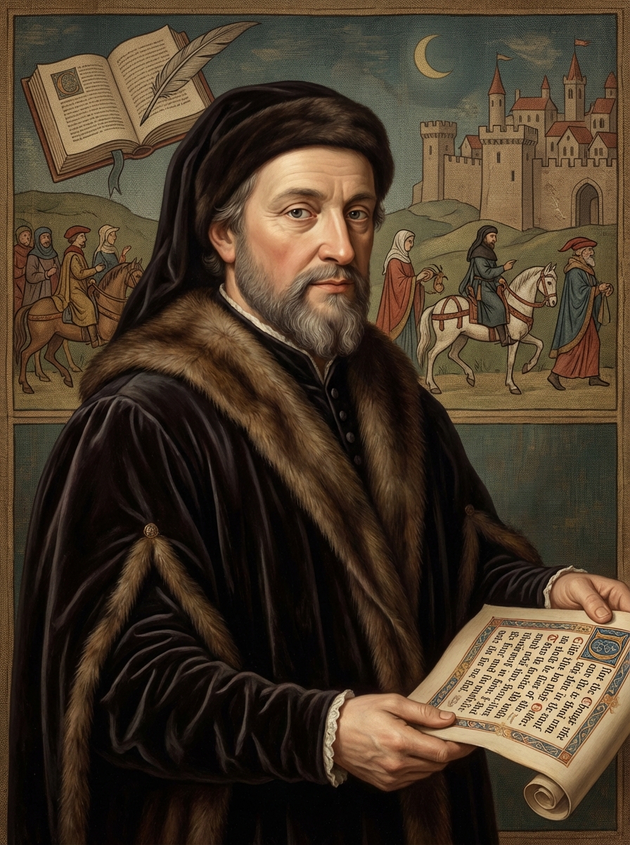 Portrait of Geoffrey Chaucer, English Poet