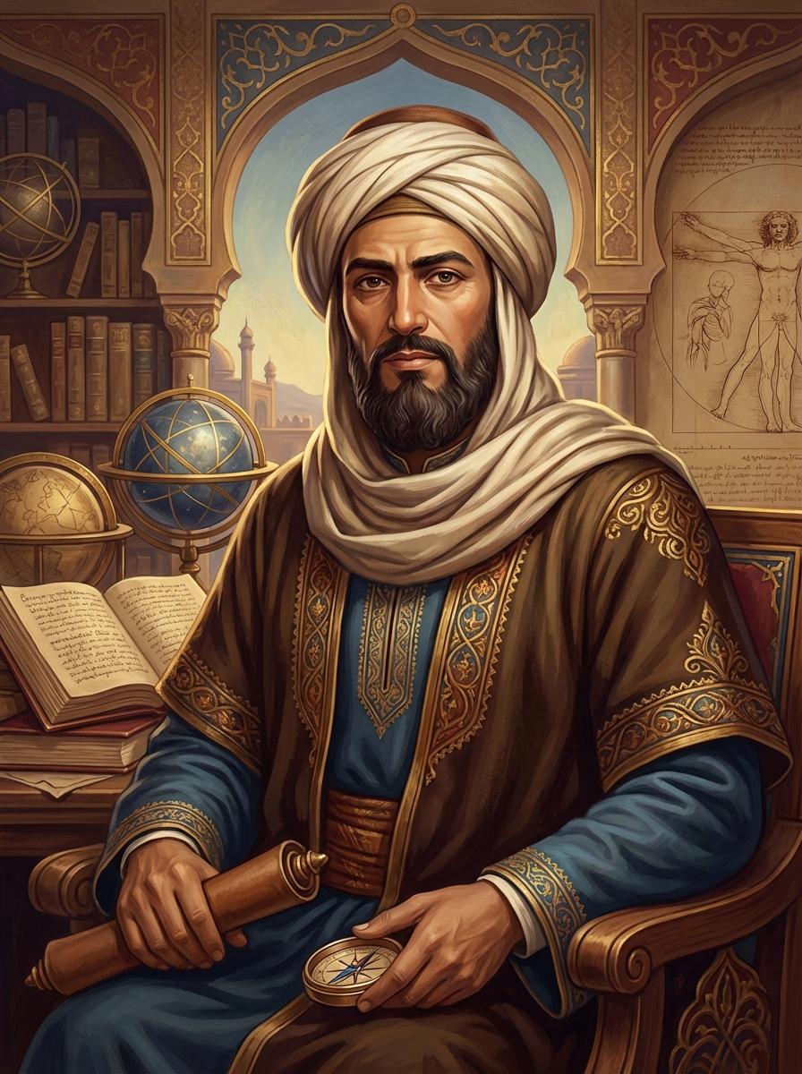 Portrait of Ibn Rushd (Averroes), Islamic Philosopher