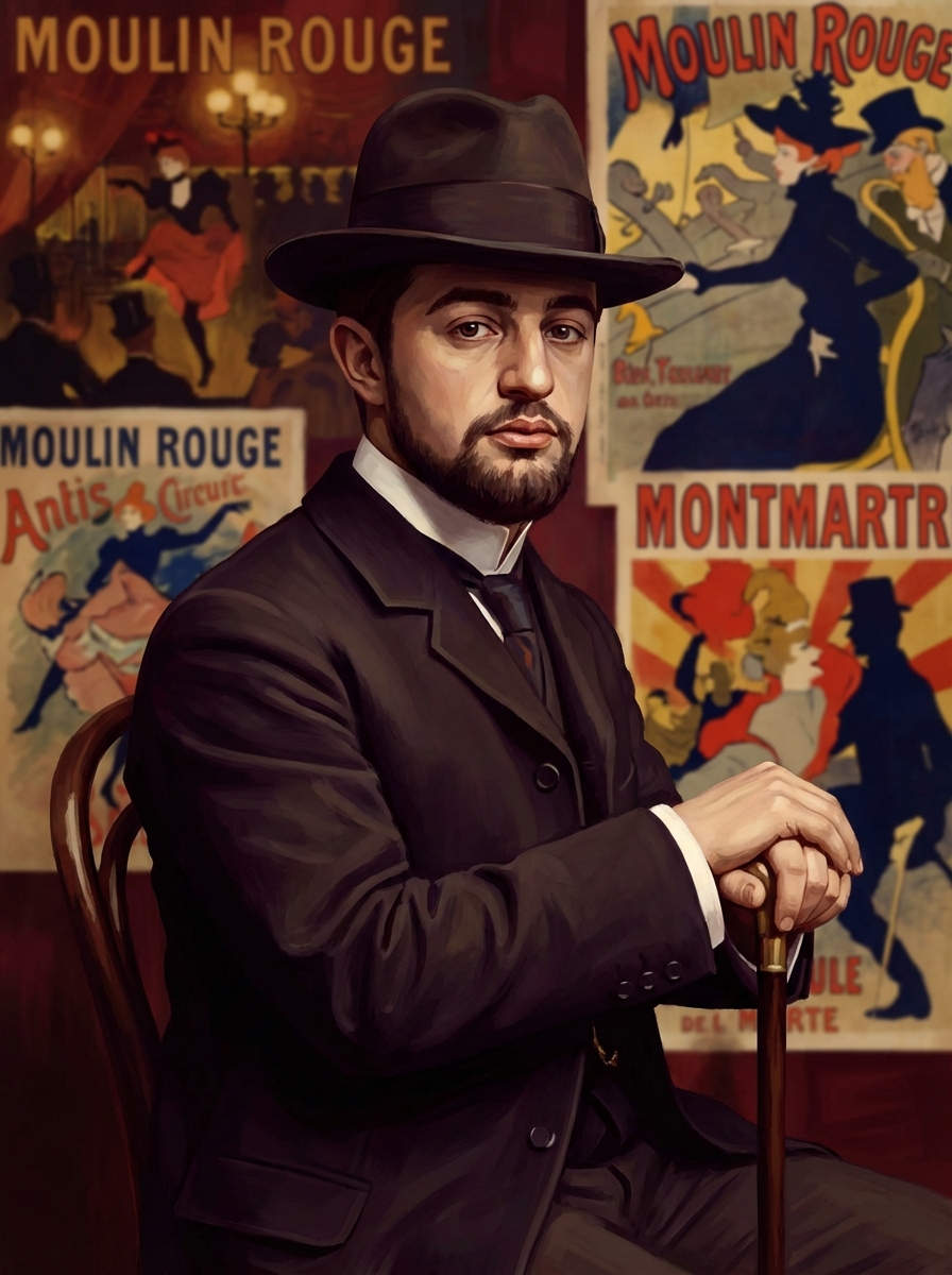 Portrait of Henri de Toulouse-Lautrec, Post-Impressionist Artist