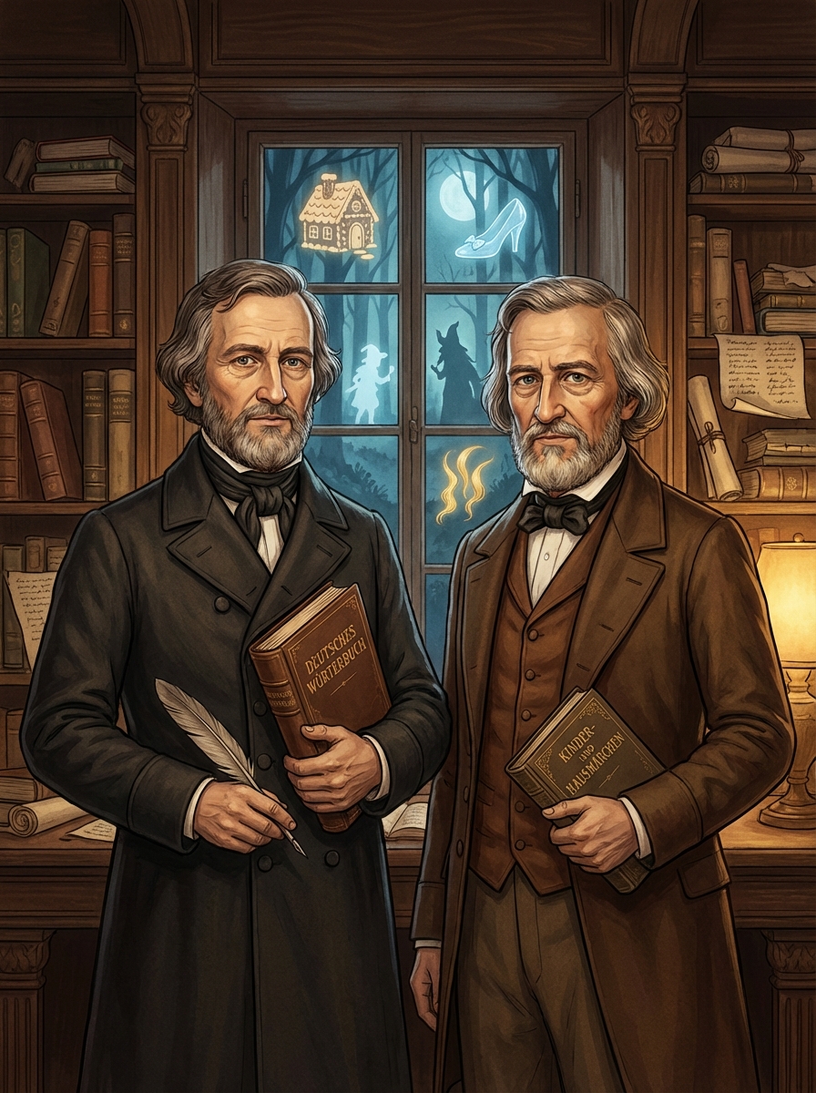 Portrait of Brothers Grimm, Folklorists and Authors