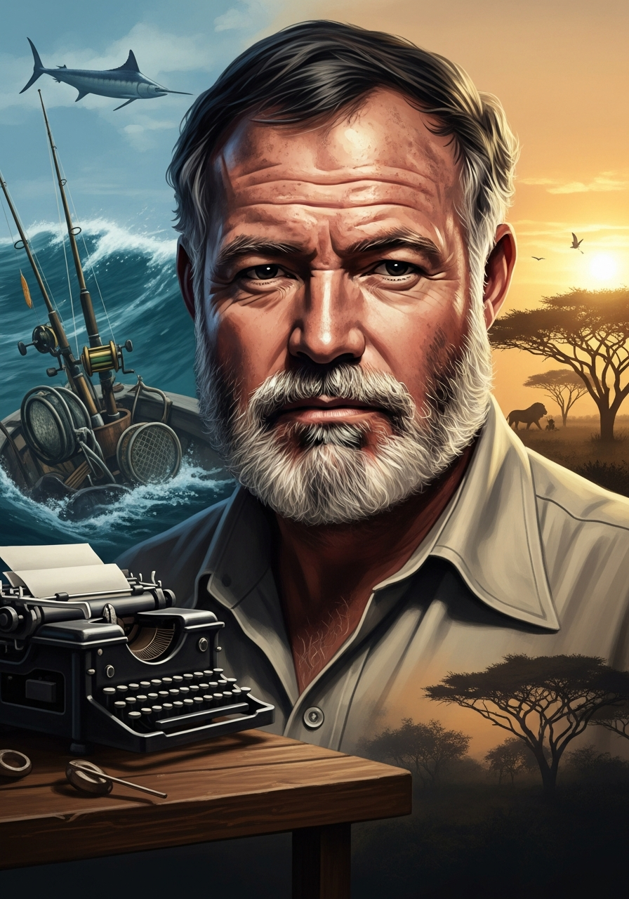 Portrait of Ernest Hemingway, Iceberg Writer