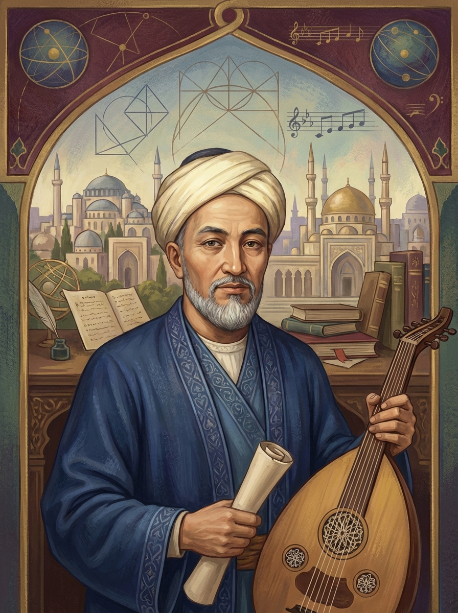 Portrait of Al-Farabi, Islamic Philosopher