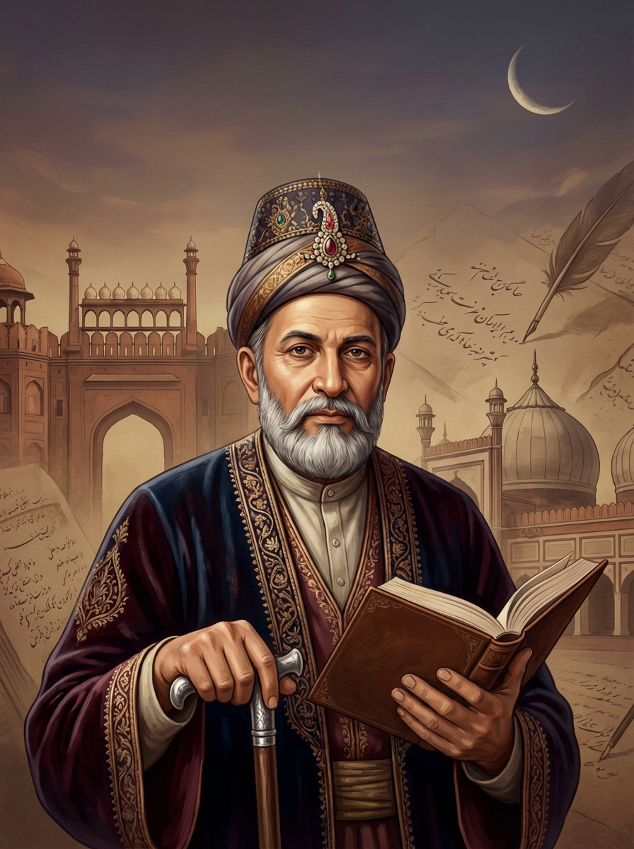 Portrait of Mirza Ghalib, Urdu Master