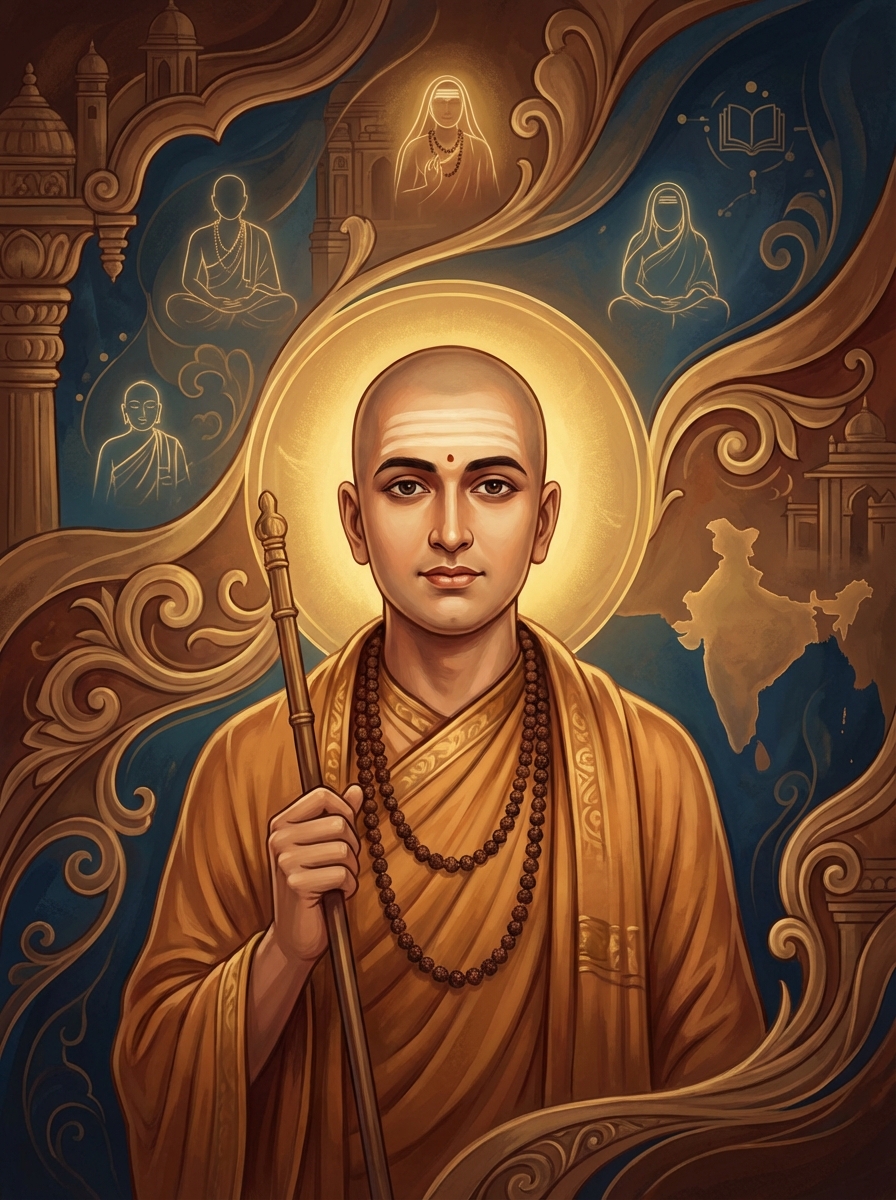 Portrait of Adi Shankara, Hindu Philosopher