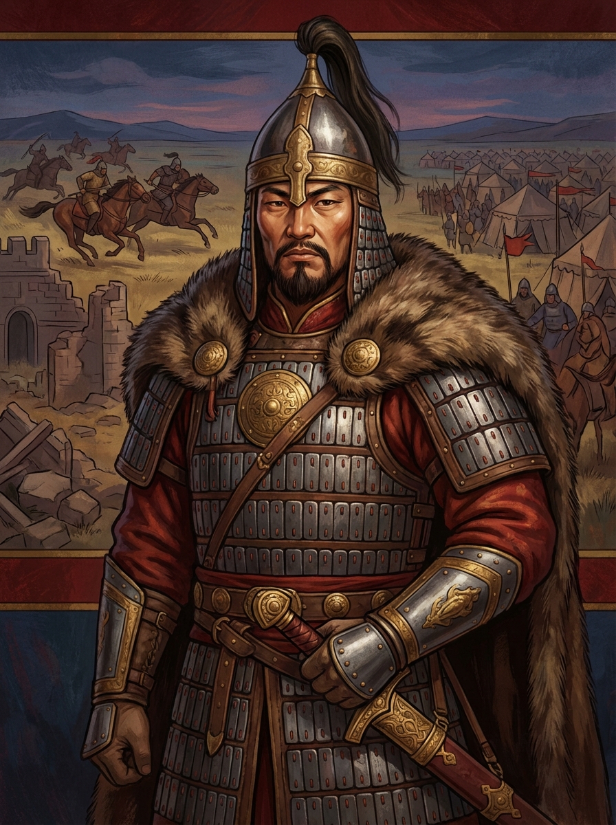 Portrait of Attila the Hun, Hunnic Empire Ruler