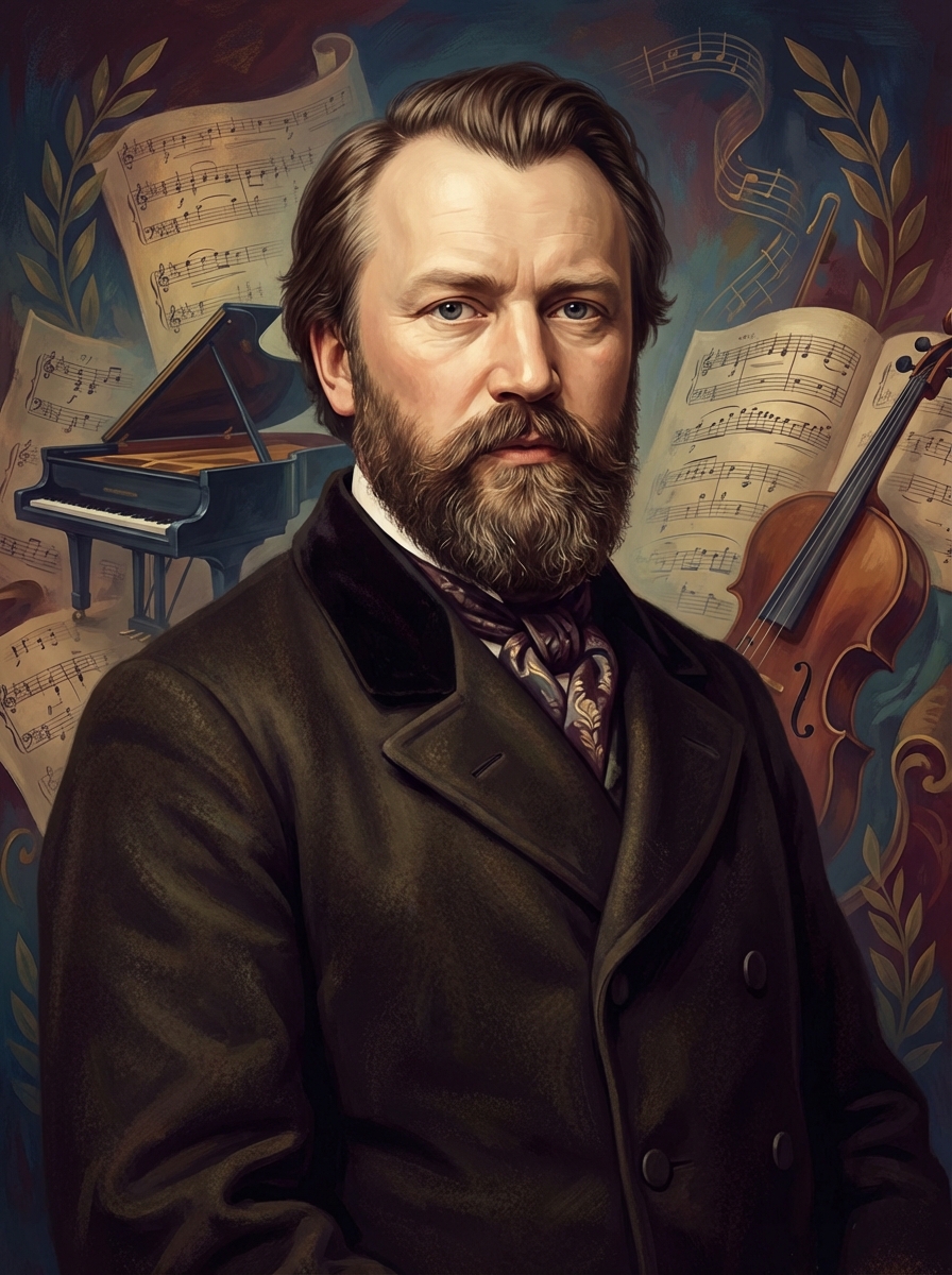 Portrait of Johannes Brahms, Romantic Composer
