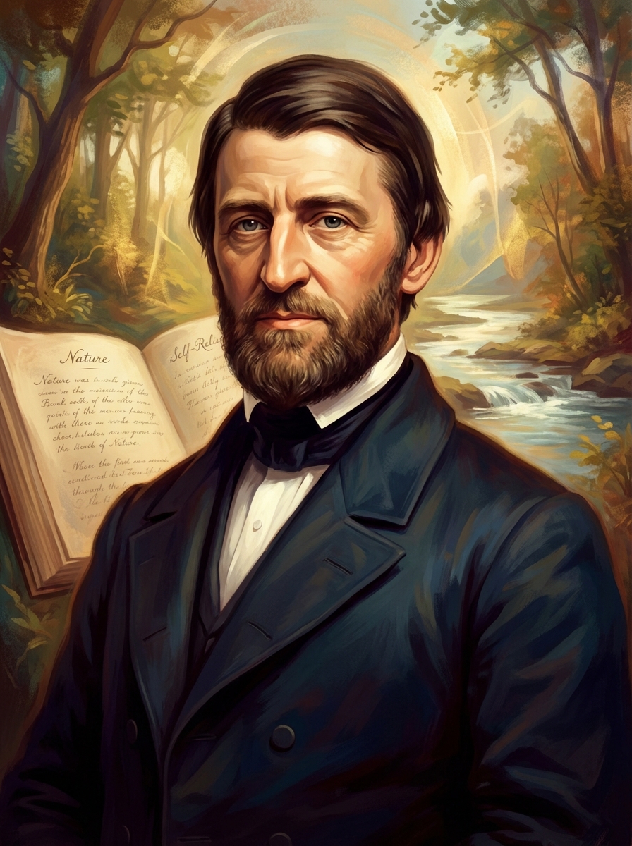 Portrait of Ralph Waldo Emerson, American Essayist and Poet