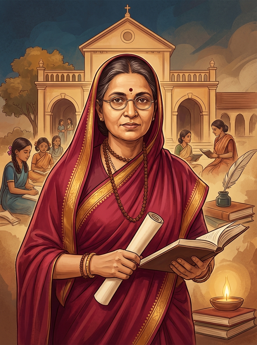 Portrait of Pandita Ramabai, Indian Social Reformer