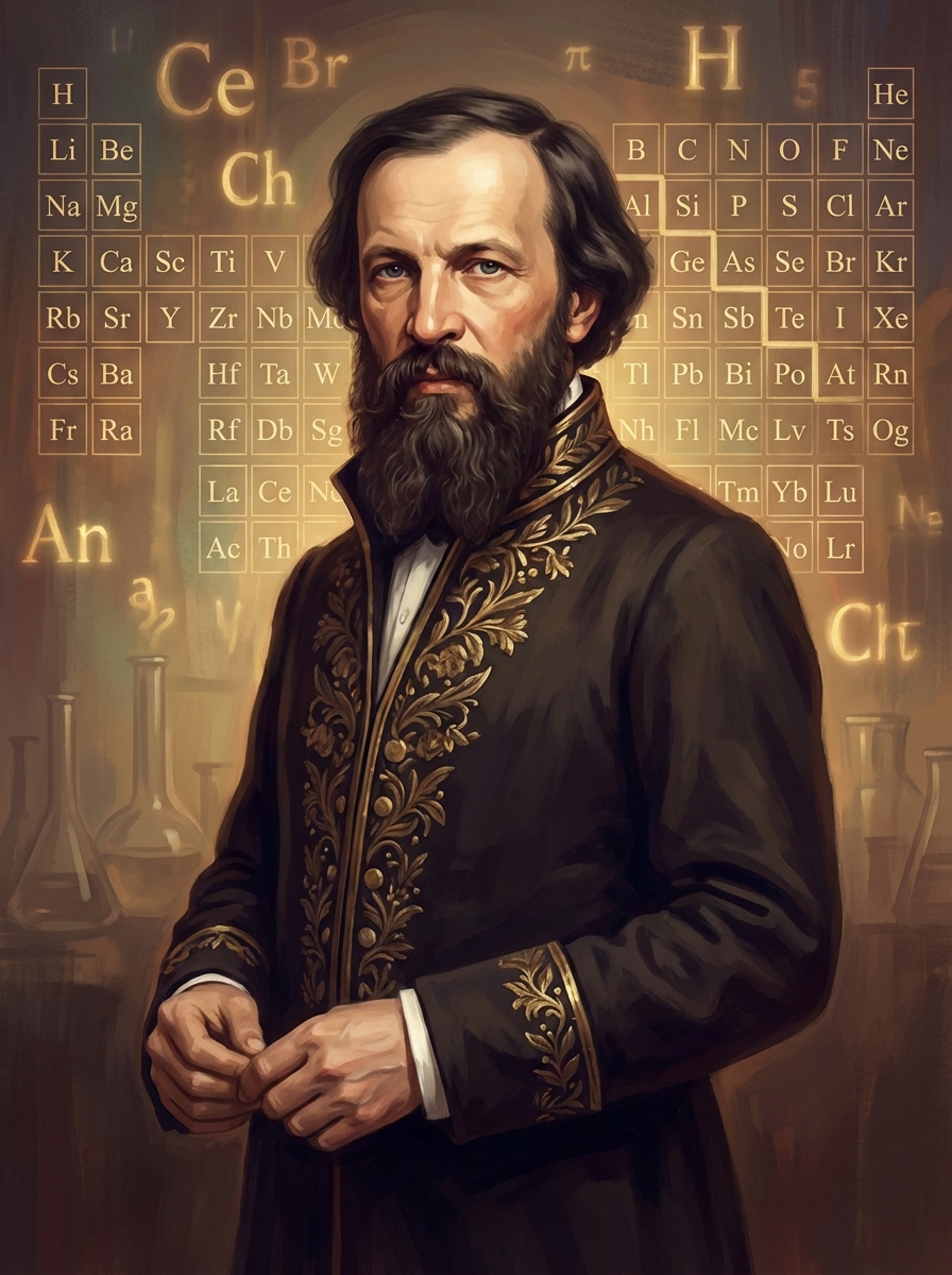 Portrait of Dmitri Mendeleev, Chemist