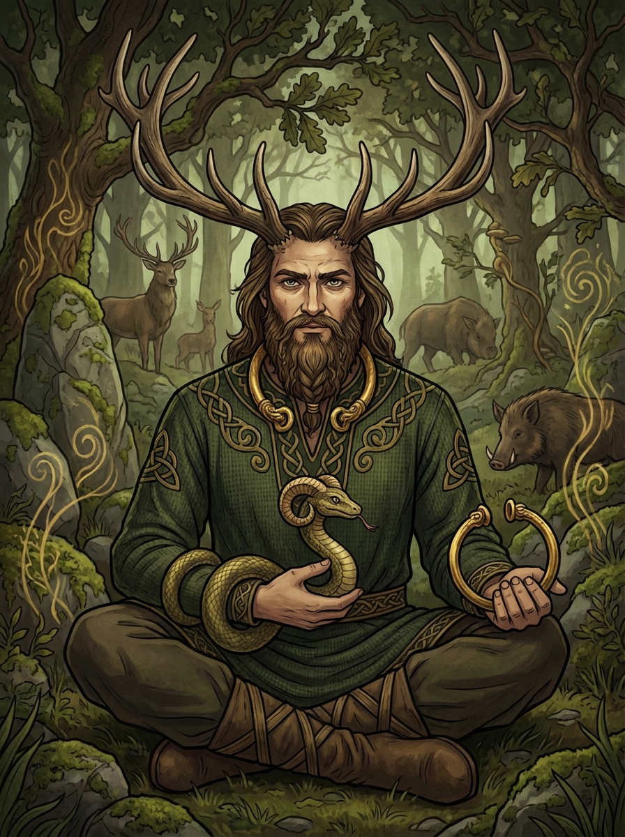 Portrait of Cernunnos, Celtic Horned God
