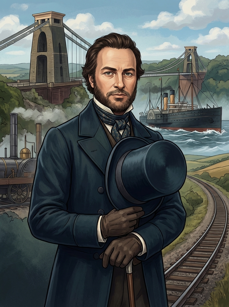 Portrait of Isambard Kingdom Brunel, Civil Engineer