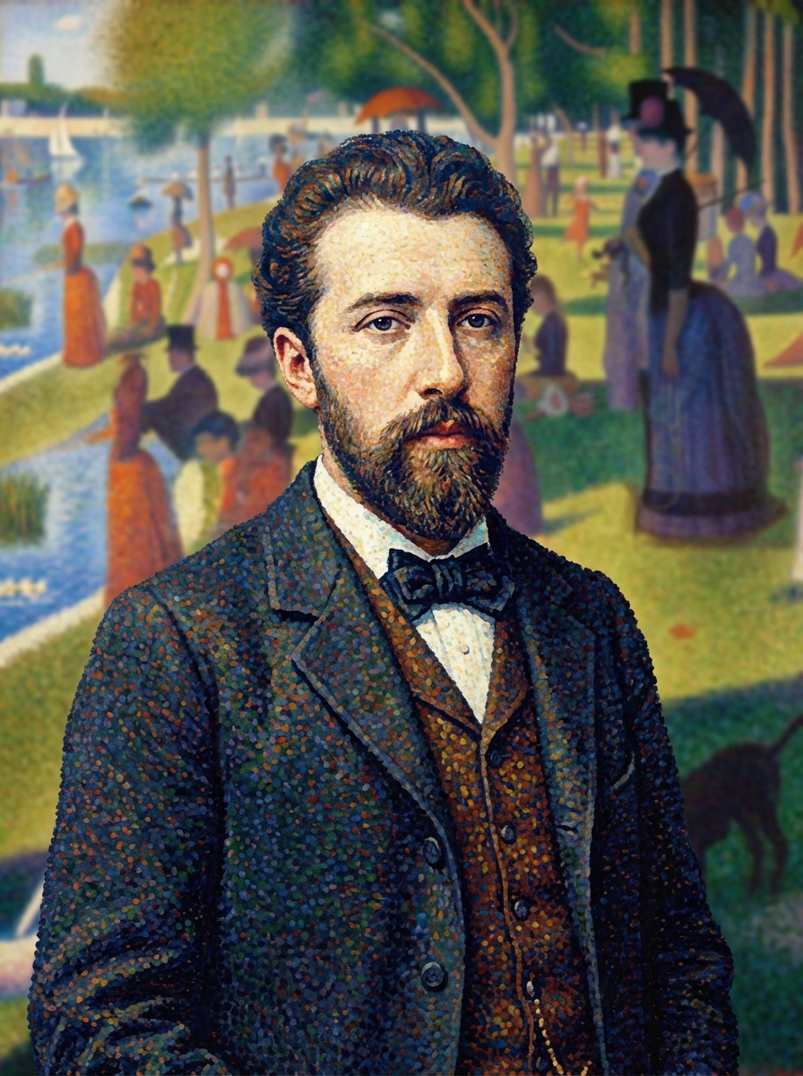Portrait of Georges Seurat, Pointillist Painter
